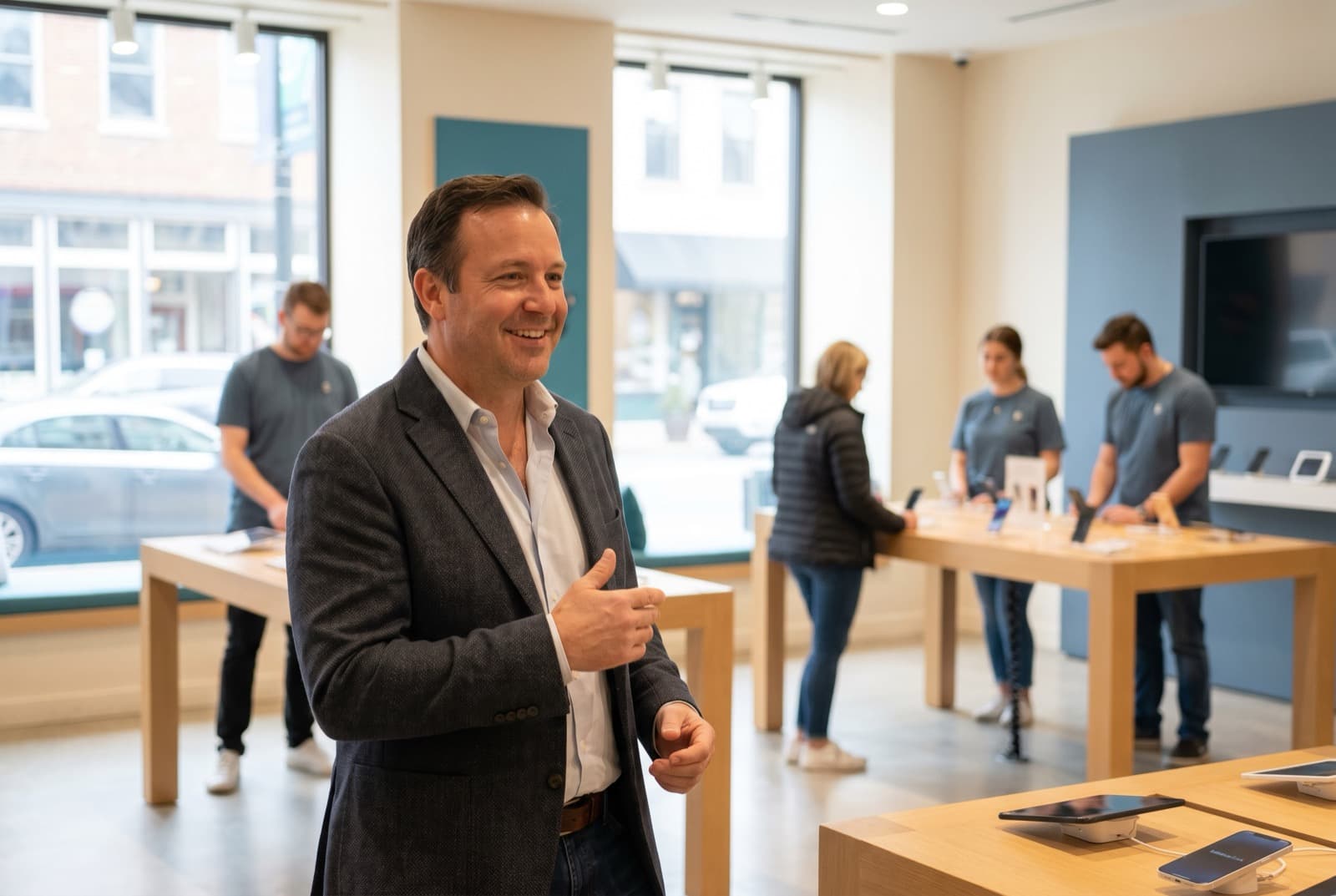 Un franchiseur dans son point de vente moderne