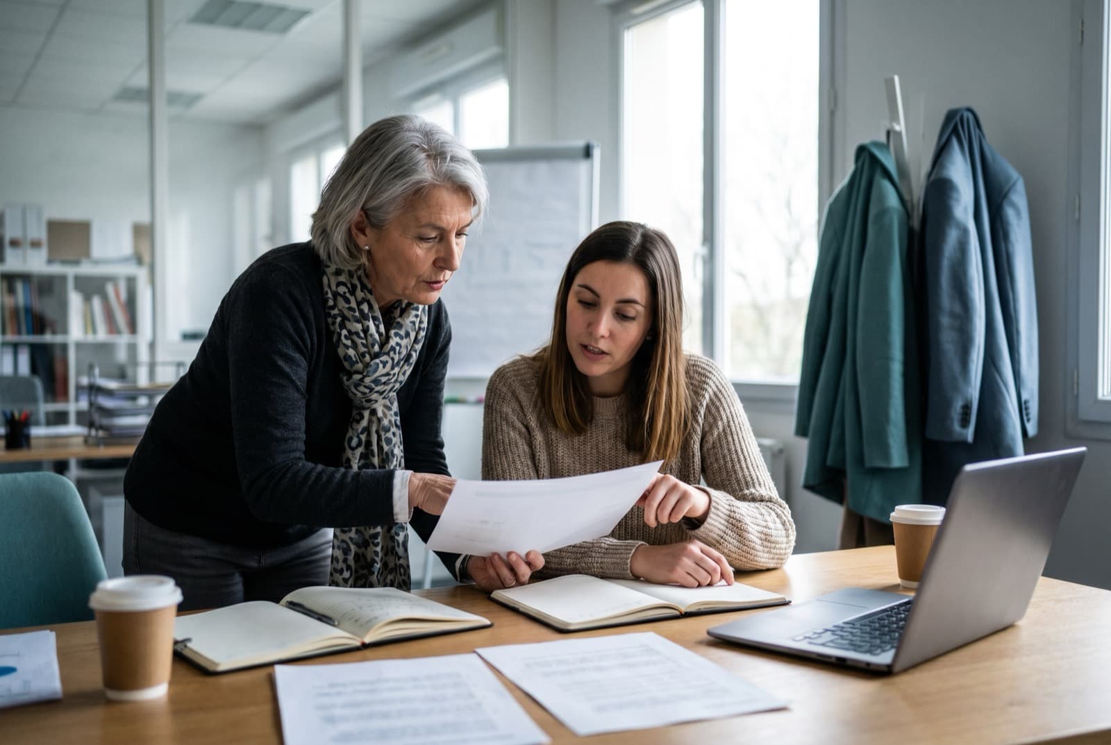 Un expert et un dirigeant en séance de travail